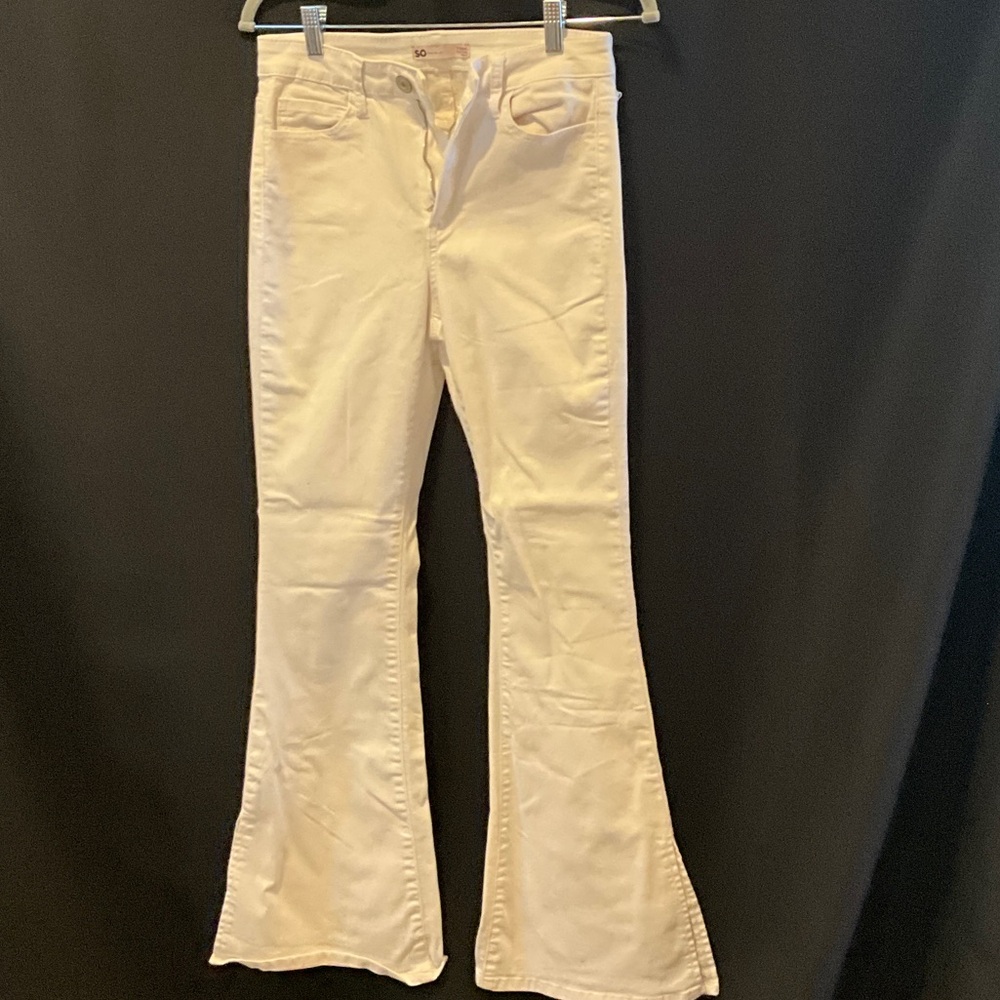 SO Women's Cream Flare Jeans